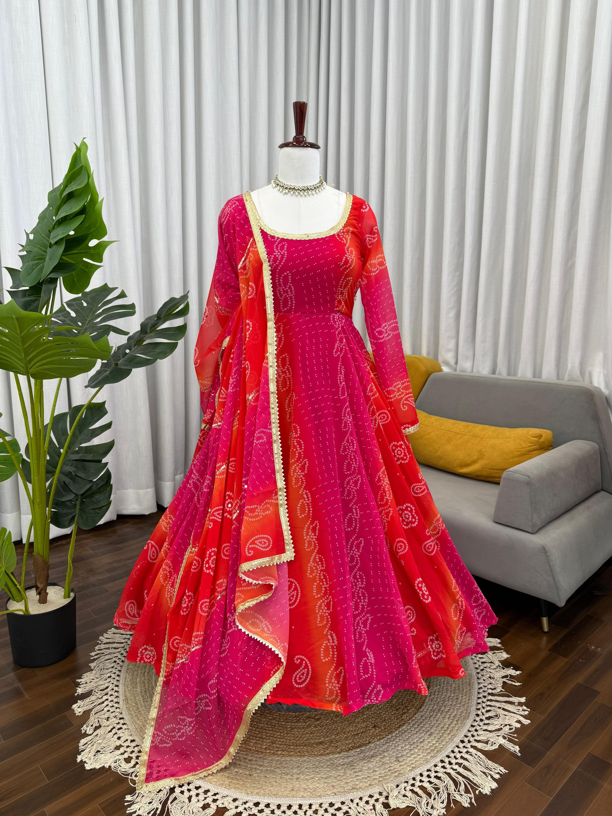 Designer Anarkali Suit with Dupatta & Pant for Party & Wedding