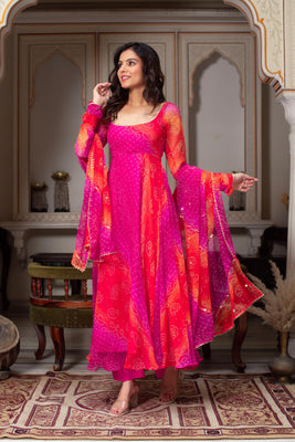 Designer Anarkali Suit with Dupatta & Pant for Party & Wedding