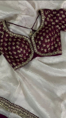 Elegant Designer Saree with Sequin Embroidery – Stylish Partywear Look