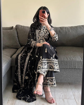 Festive Kurta Pant Set with Dupatta for Women | Partywear Style