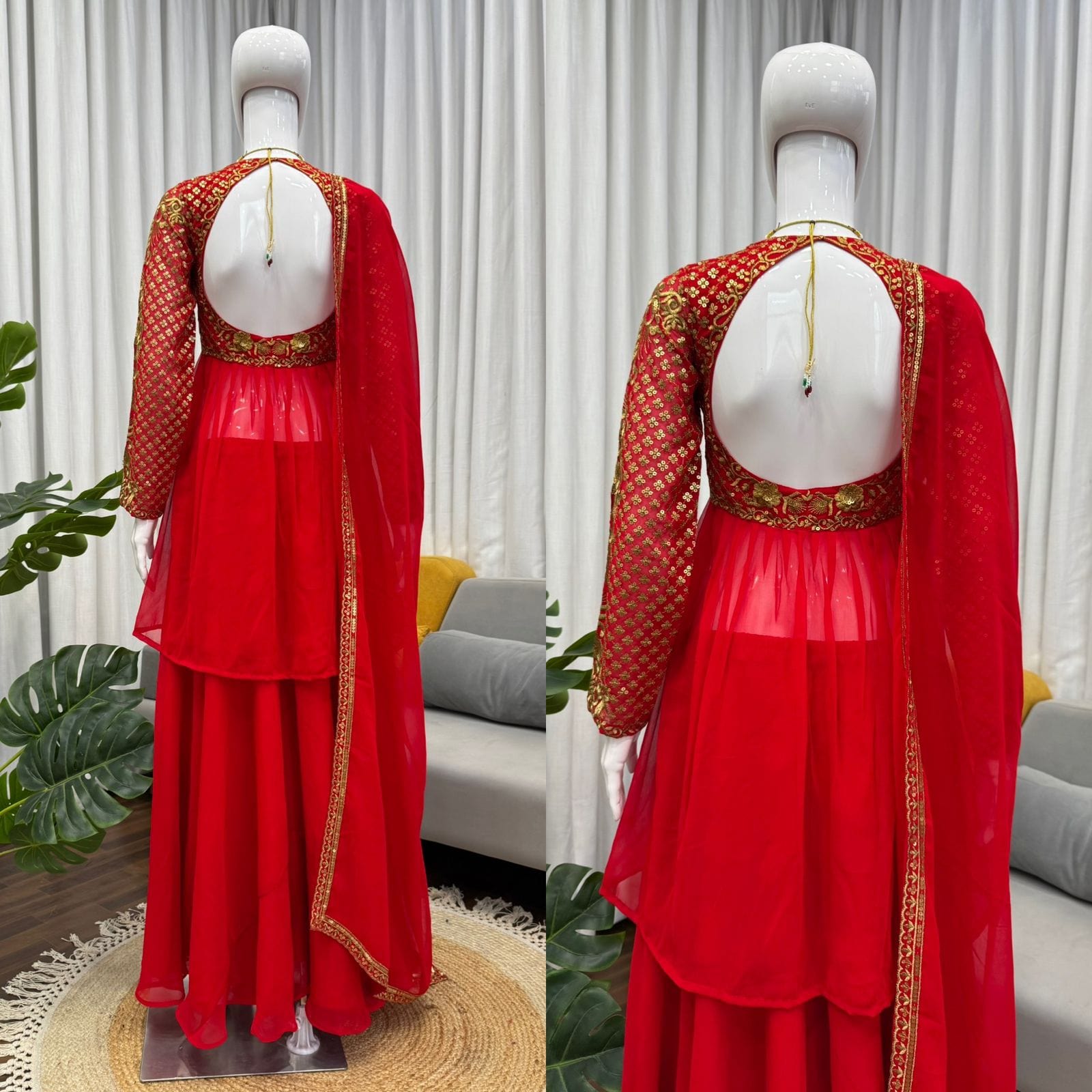 Georgette Sharara Set with Dupatta – Designer Ethnic Wear for Women