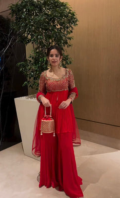 Georgette Sharara Set with Dupatta – Designer Ethnic Wear for Women