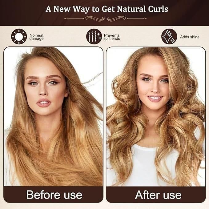 Heatless Hair Curling Rods (Pack of 3) – Get Salon-Style Curls Without Damage