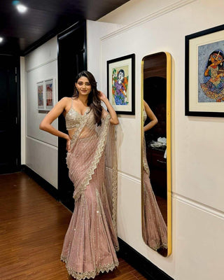 Ready-to-Wear Lehenga Saree with Choli | Butterfly Net for Weddings