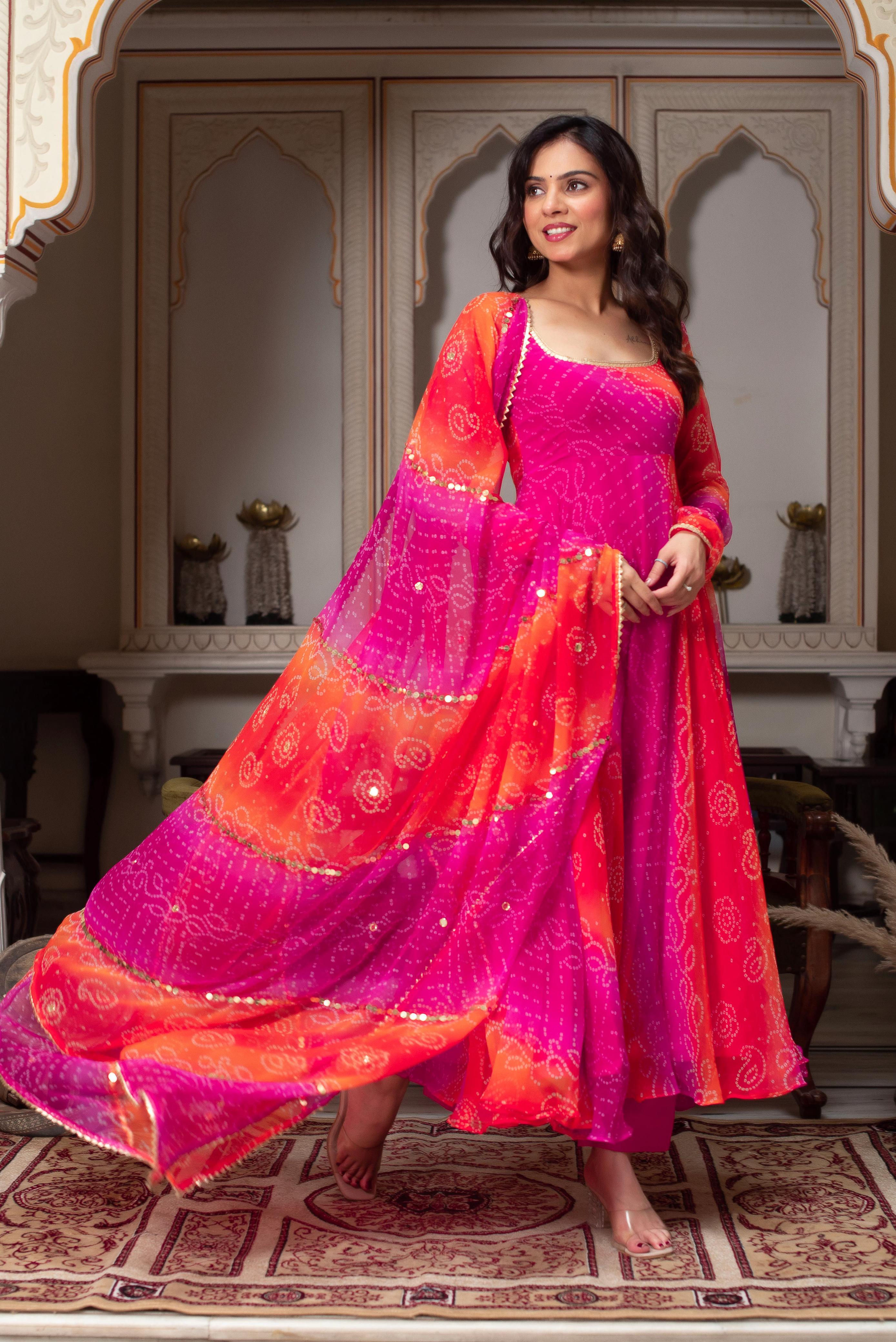 Designer Anarkali Suit with Dupatta & Pant for Party & Wedding