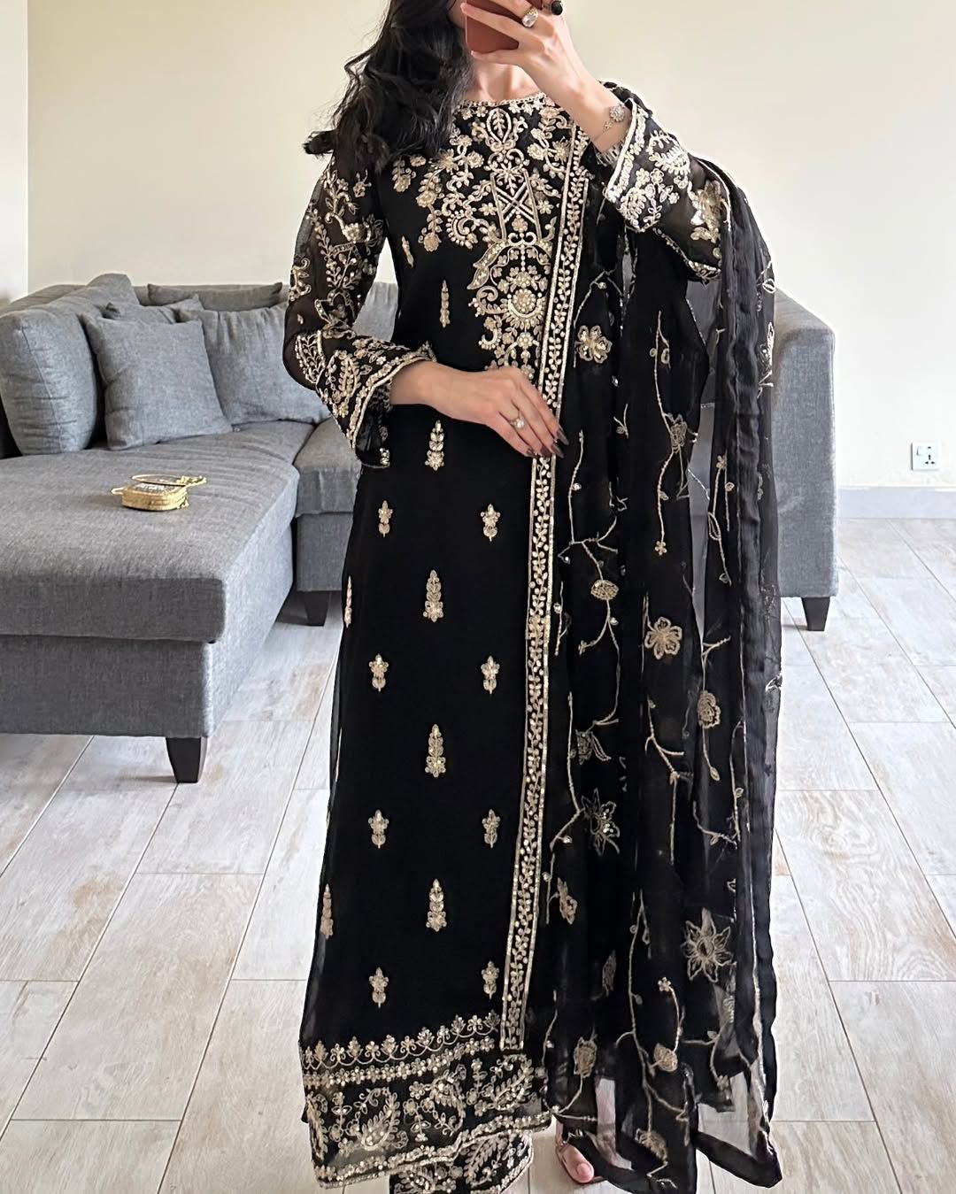 Festive Kurta Pant Set with Dupatta for Women – Stylish Party Wear Outfit