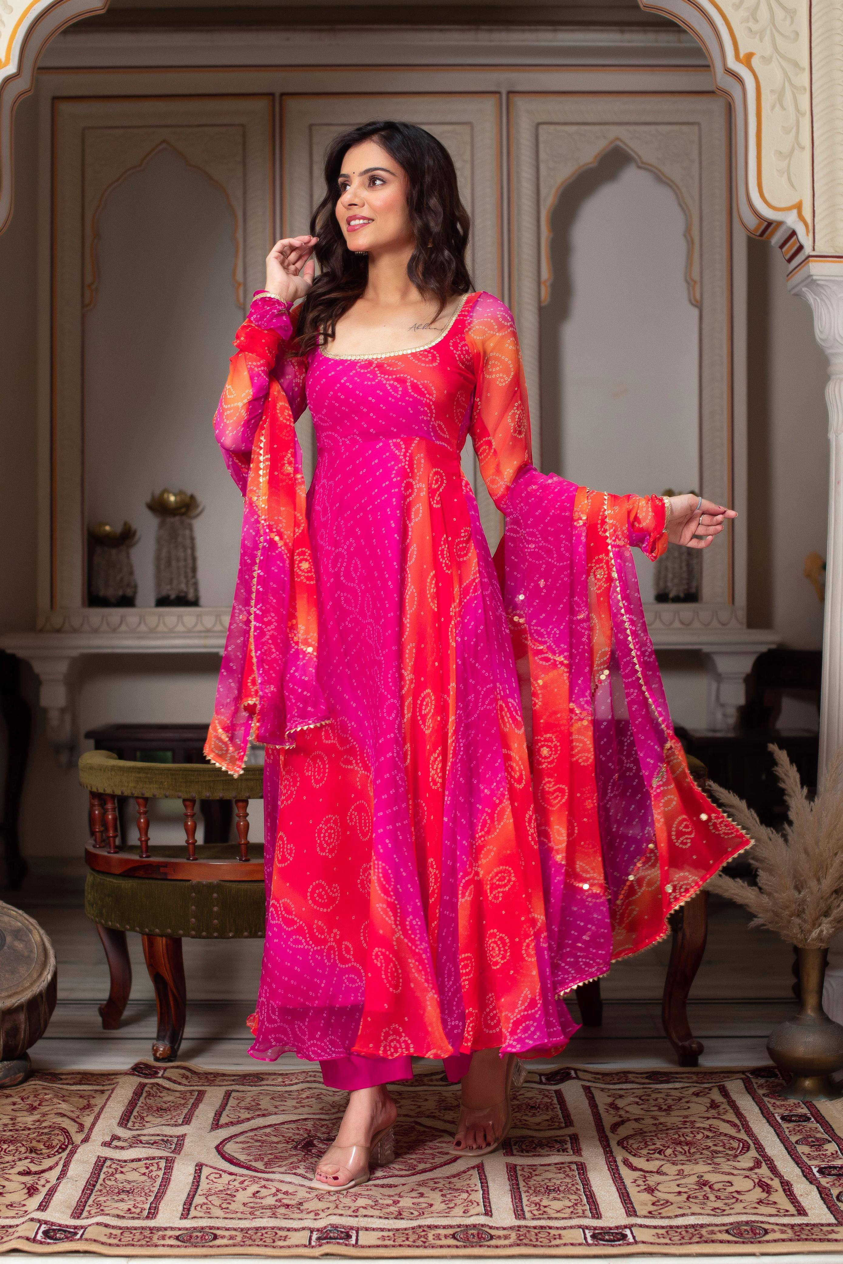 Designer Anarkali Suit with Dupatta & Pant for Party & Wedding