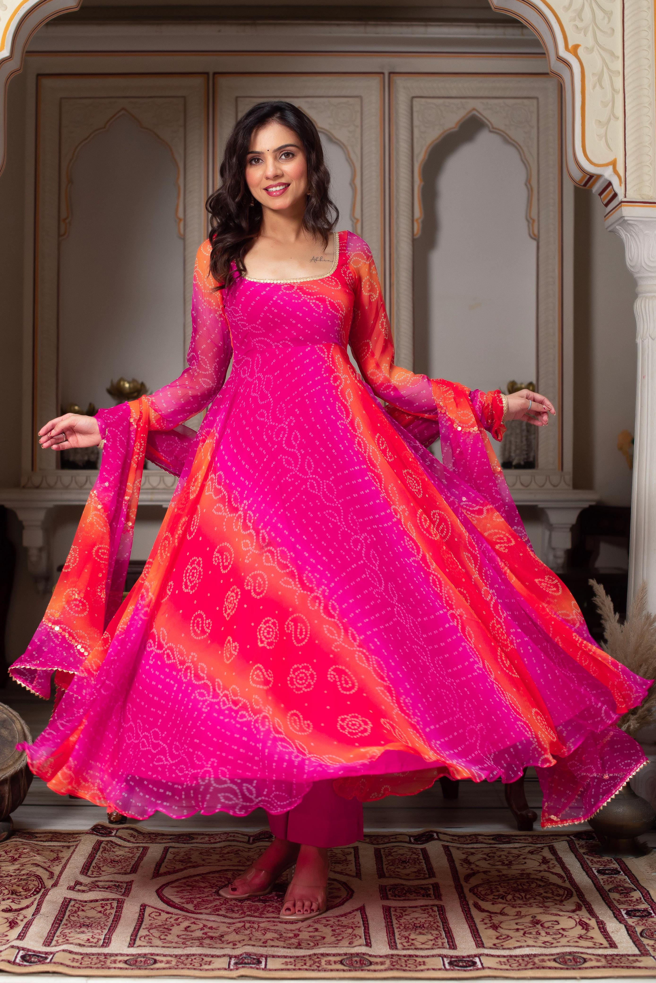 Designer Anarkali Suit with Dupatta & Pant for Party & Wedding