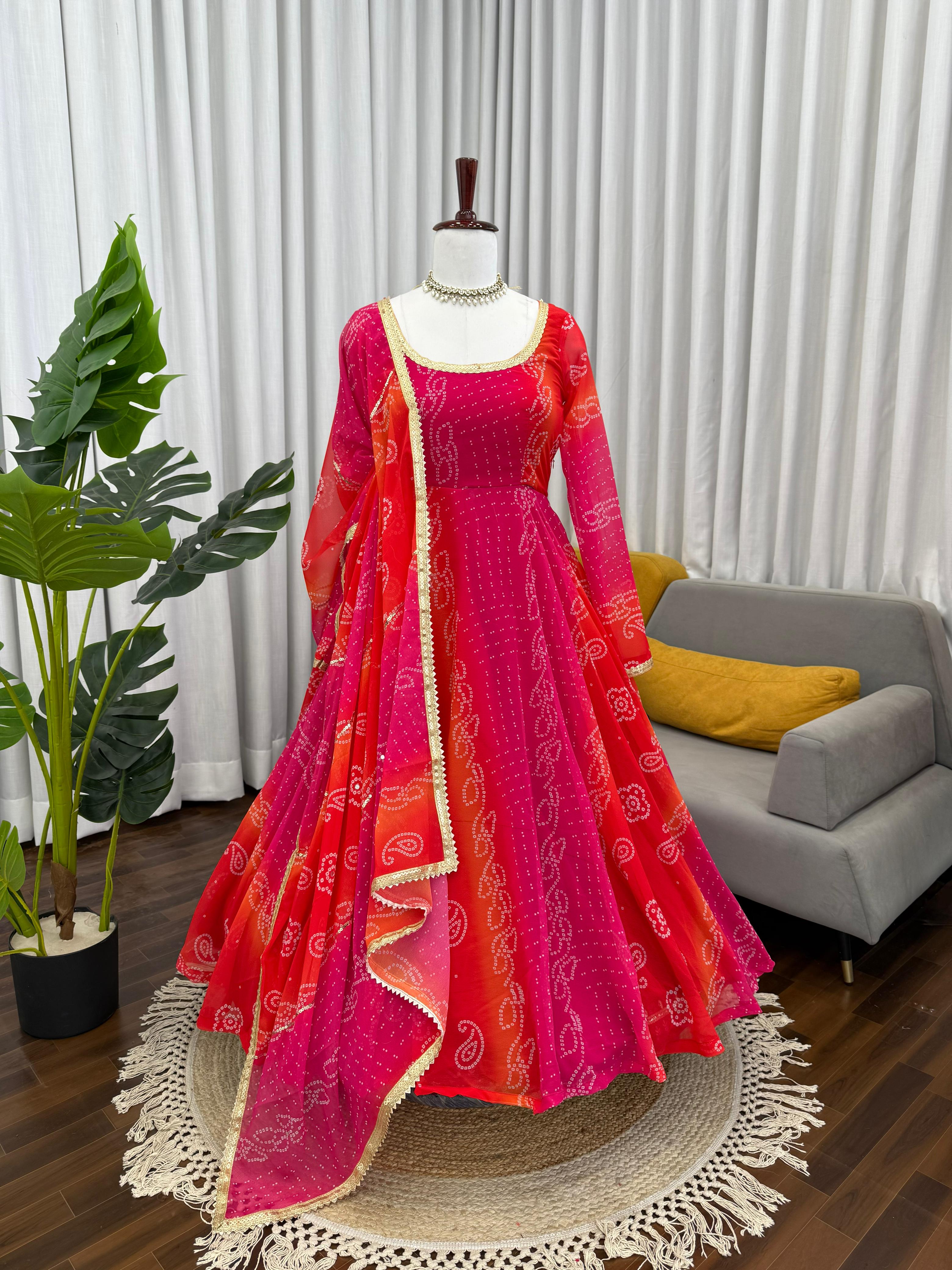 Designer Anarkali Suit with Dupatta & Pant for Party & Wedding