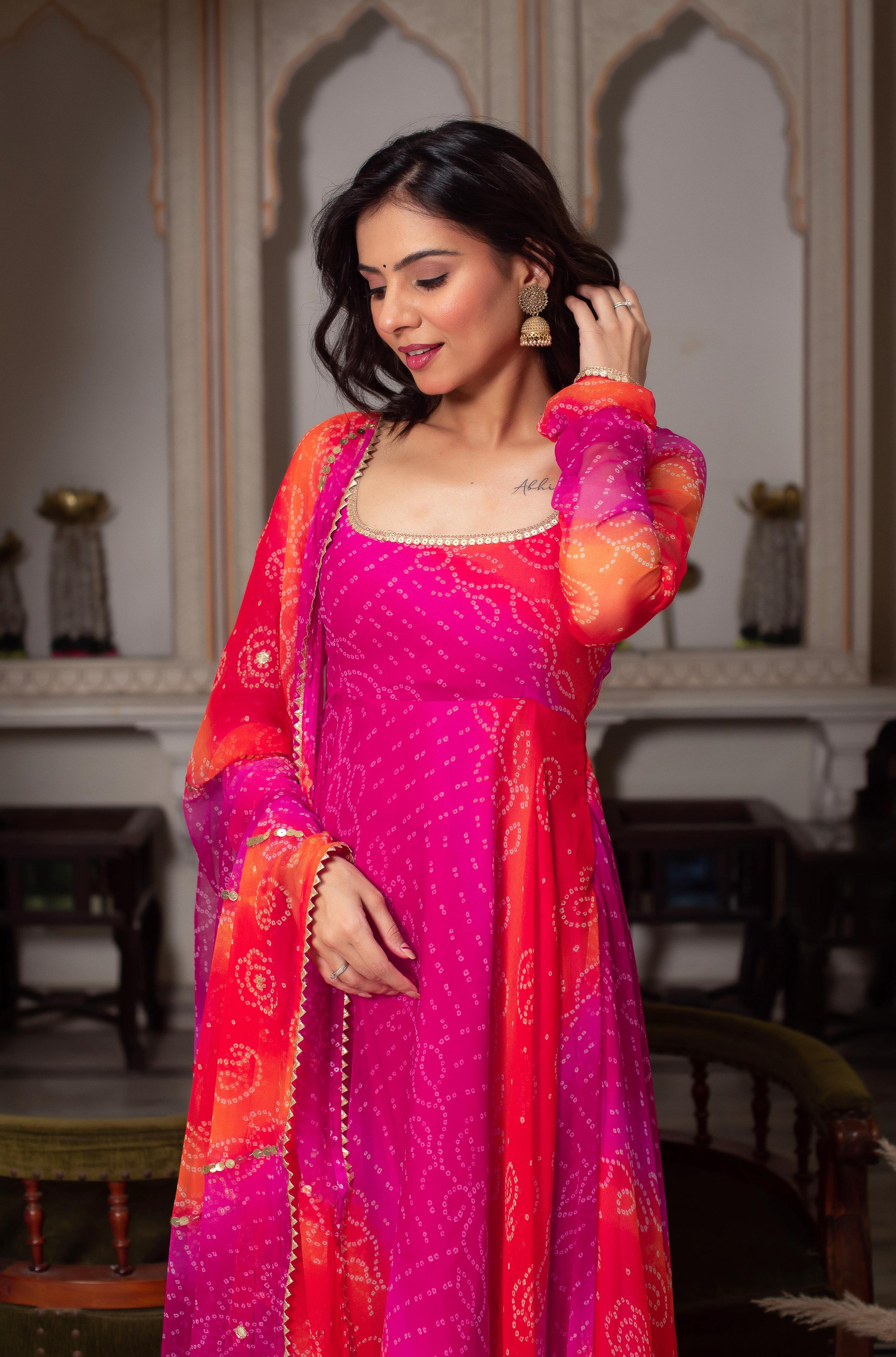 Designer Anarkali Suit with Dupatta & Pant for Party & Wedding