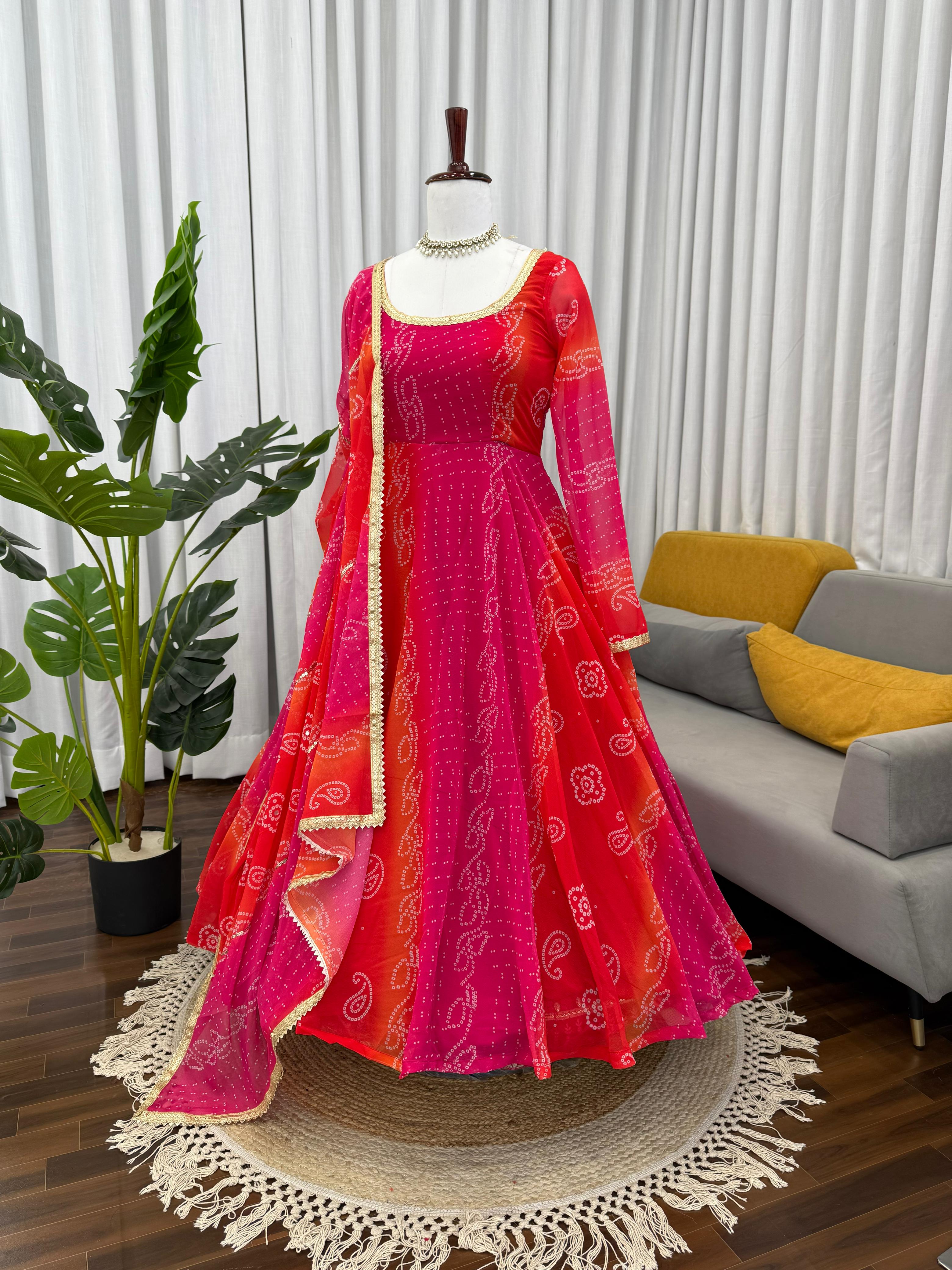 Designer Anarkali Suit with Dupatta & Pant for Party & Wedding