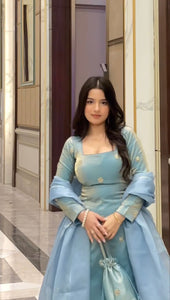 Stylish Fandy Silk Suit Set with Plazo & Dupatta – Festive Wear Outfit