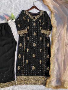 Stylish Georgette Co-Ord Set with Dupatta for Partywear Look