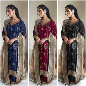 Stylish Georgette Co-Ord Set with Dupatta for Partywear Look