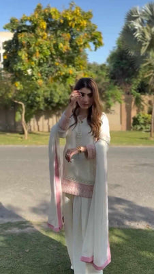 Trending Kurta Set with Farshi Salwar and Dupatta for Women