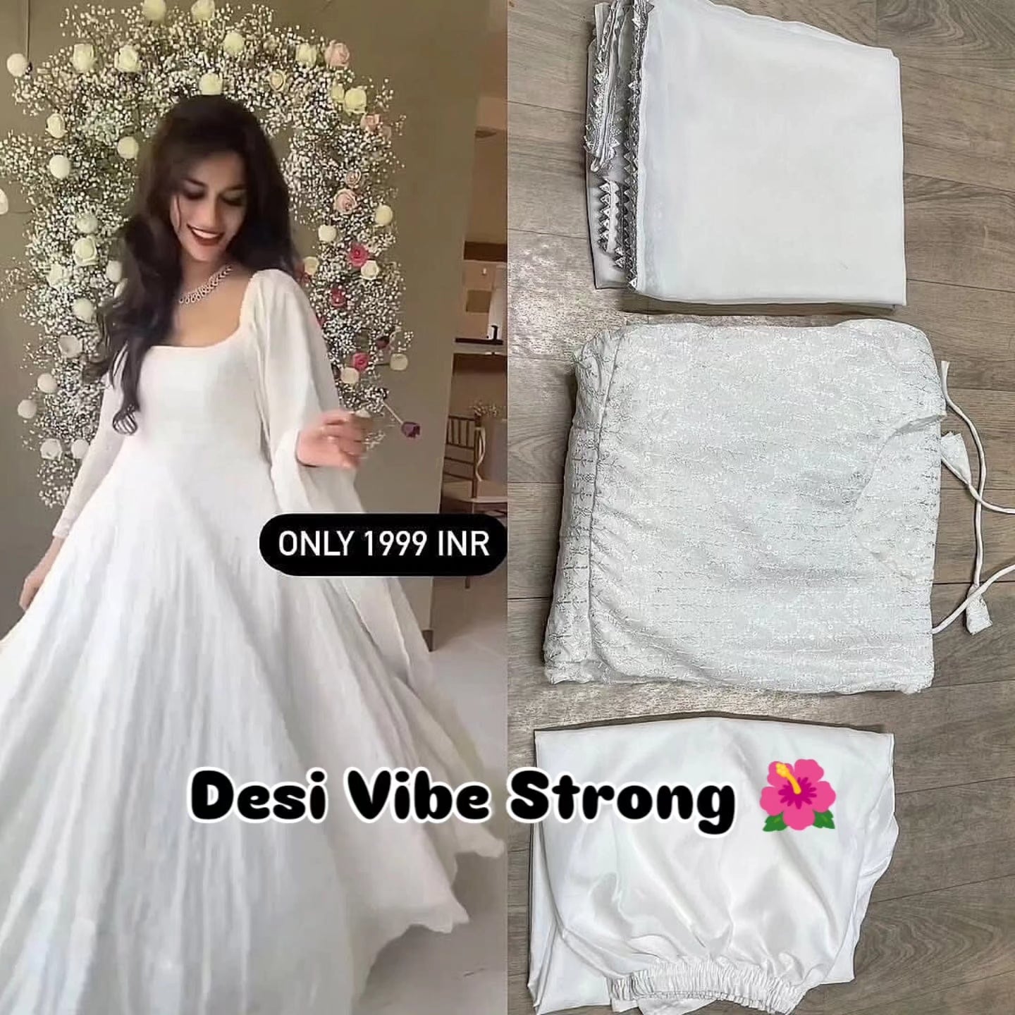 White Anarkali Suit with Dupatta for Wedding & Festive Wear